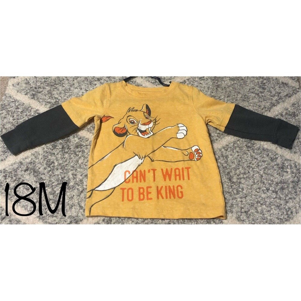 Disney Baby Lion King Simba Toddler Shirt 18 Months Yellow Long Sleeve Graphic